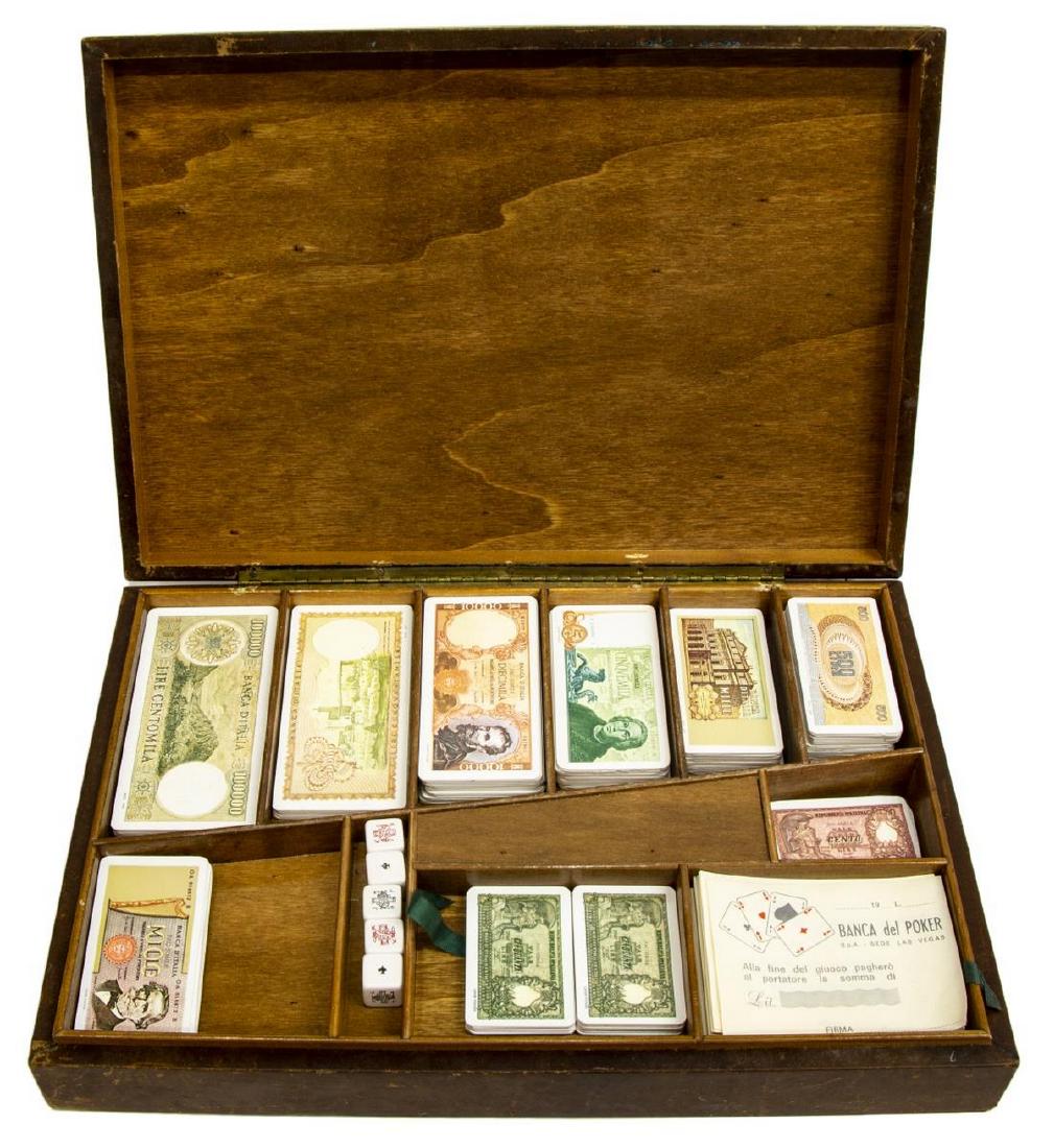 VINTAGE LEATHER GAMES BOX WITH ACCESSORIES (1 of 3)