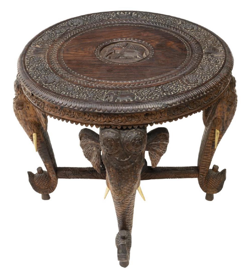 INDIA PROFUSELY CARVED HARDWOOD CENTER TABLE (1 of 4)