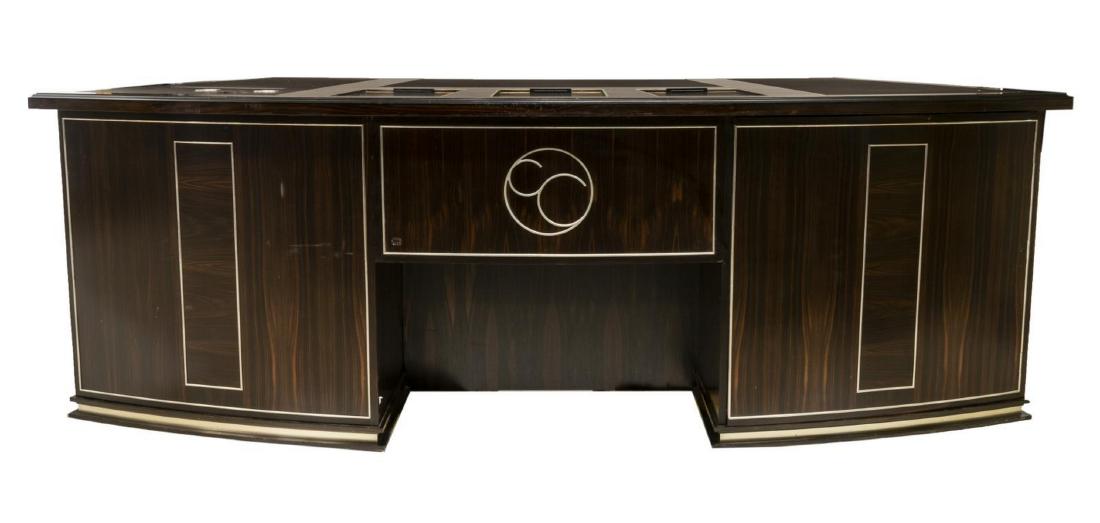 MONACO LARGE LEATHER & ROSEWOOD EXECUTIVE'S DESK (1 of 7)