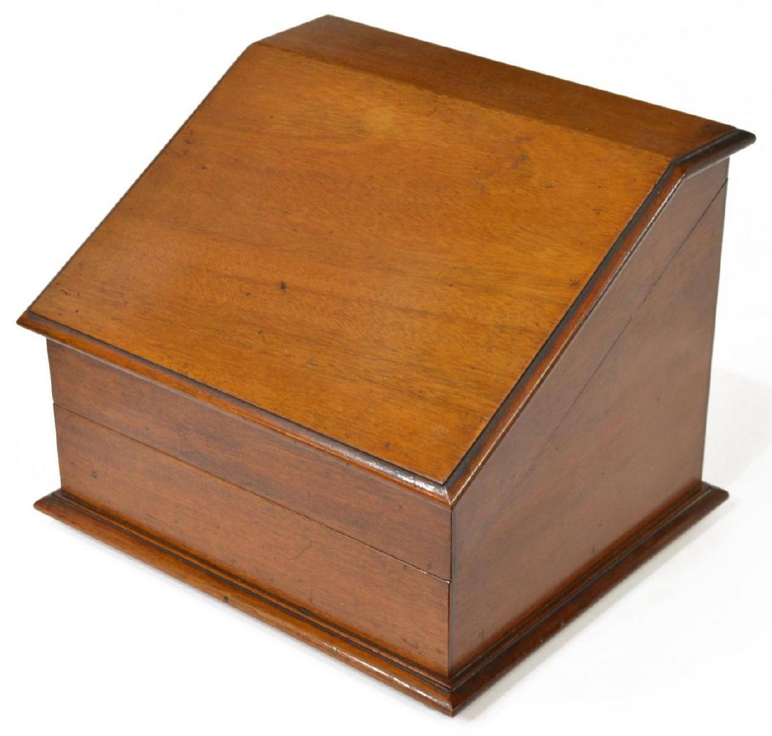 VICTORIAN MAHOGANY SLANT-LID TABLE OR LETTER BOX (1 of 3)