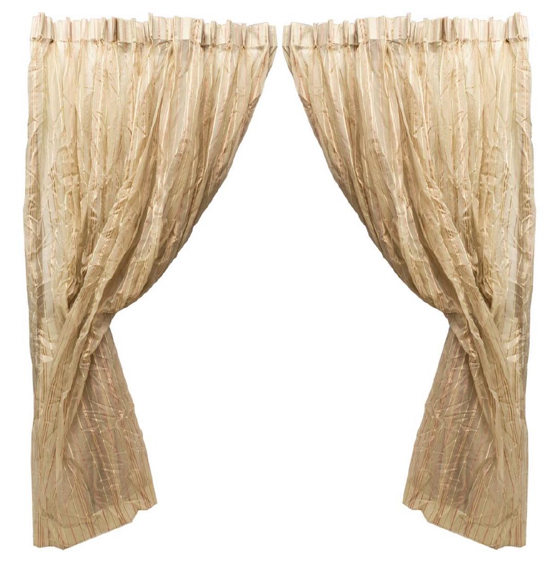 (2) SHEER PINK-TONE STRIPED DRAPERY PANELS (1 of 4)