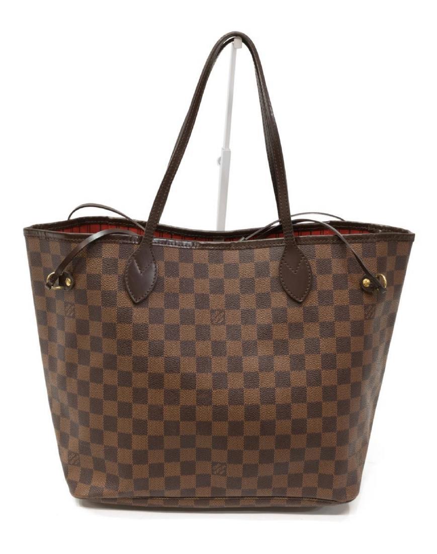 LOUIS VUITTON 'NEVERFULL MM' DAMIER EBENE TOTE (1 of 6)