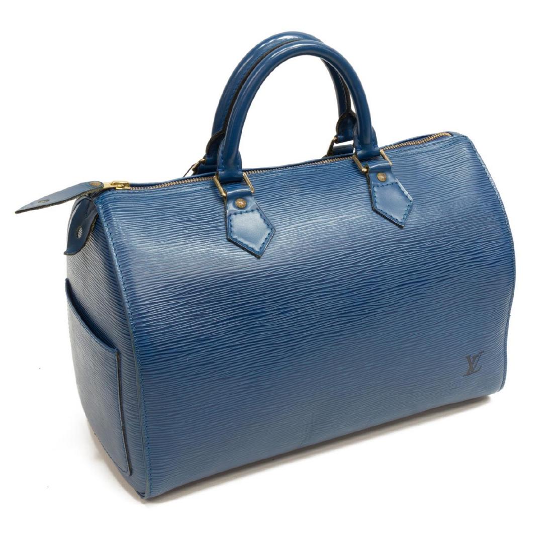 LOUIS VUITTON 'SPEEDY 30' BLUE EPI LEATHER HANDBAG (1 of 4)