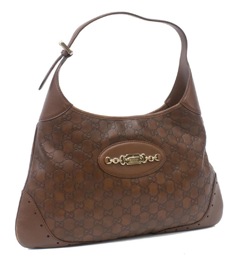 GUCCI BROWN 'GUCCISSIMA' LEATHER MEDIUM HOBO BAG (1 of 4)