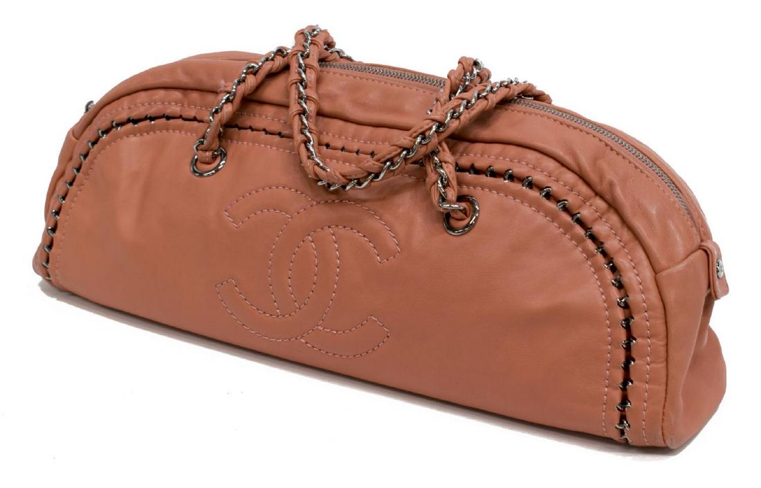 CHANEL ALL AROUND CHAIN LEATHER BOWLING HANDBAG (1 of 5)