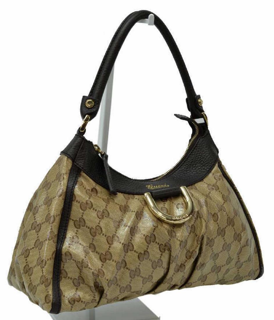 GUCCI 'D-RING HOBO' MONOGRAM CANVAS HANDBAG (1 of 4)