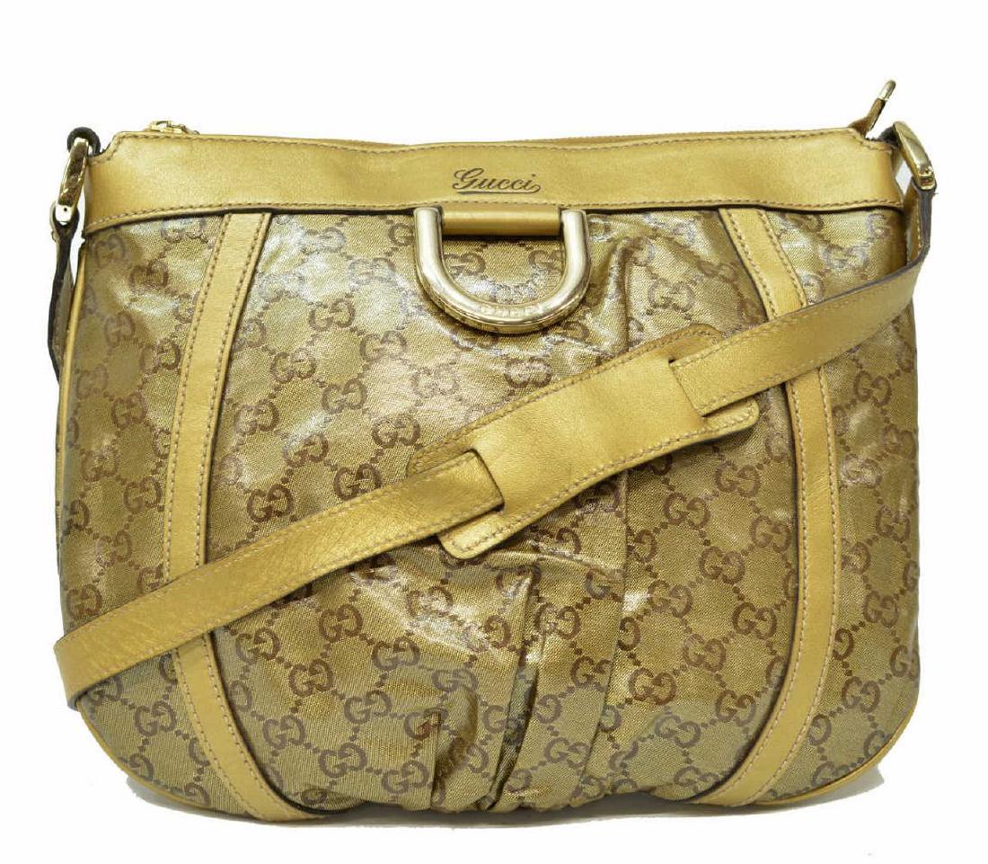 GUCCI 'D-RING' MESSENGER BAG BEIGE COATED CANVAS (1 of 5)