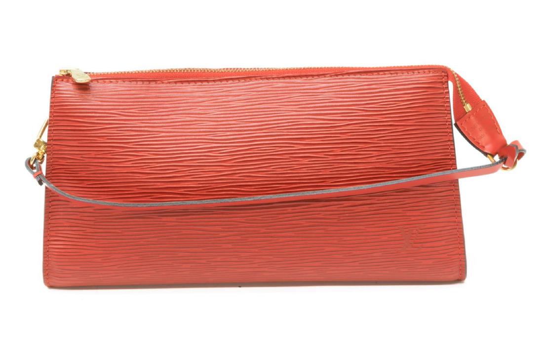 LOUIS VUITTON RED EPI LEATHER POUCHETTE HANDBAG (1 of 4)