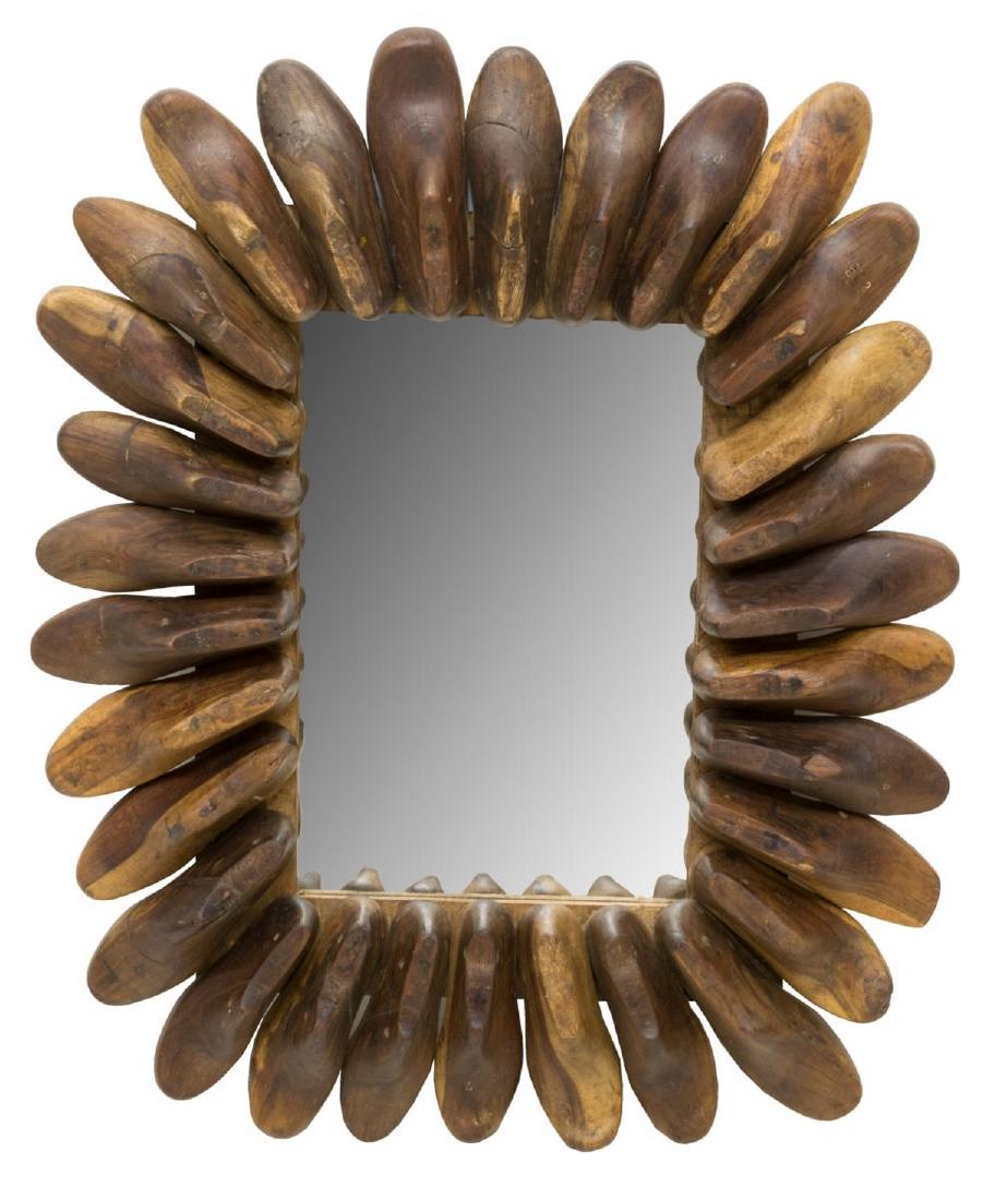 WALL MIRROR FASHIONED FROM ANTIQUE SHOE MOLDS (1 of 3)