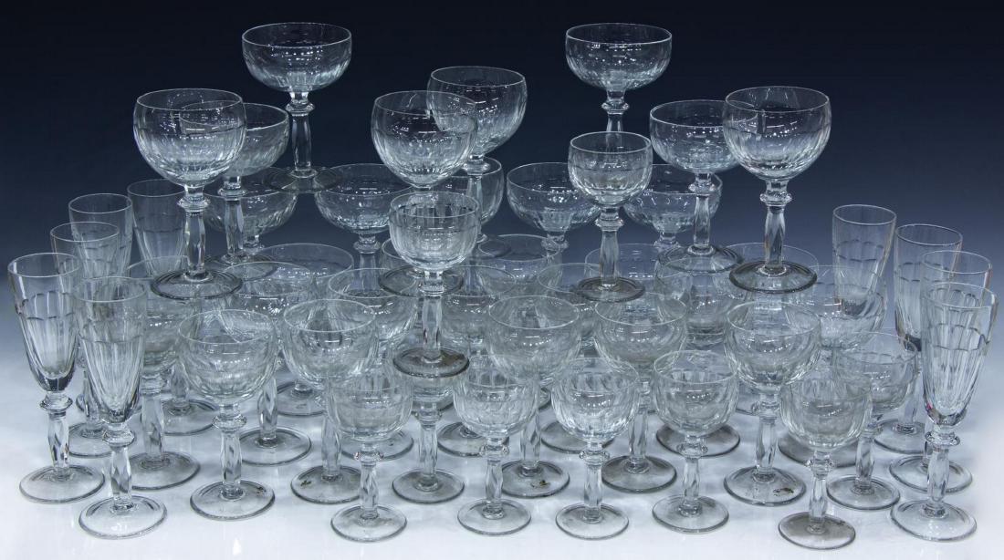(49) PANELED COLORLESS CRYSTAL STEMWARE SERVICE (1 of 2)