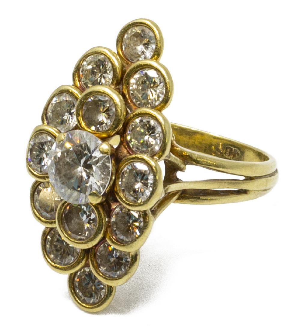 ESTATE 14K GOLD & 2.74CTTW DIAMOND CLUSTER RING (1 of 4)
