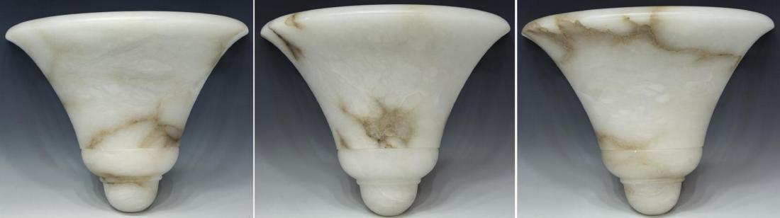 (3) LARGE BELL-SHAPED ALABASTER WALL SCONCES (1 of 4)