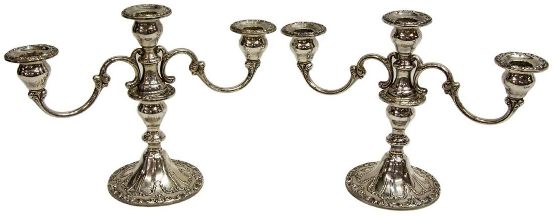 (2) GORHAM CHANTILLY WEIGHTED STERLING CANDELABRAS (1 of 3)