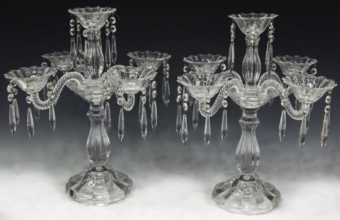 (2) FRENCH CRYSTAL FIVE-LIGHT CANDELABRAS (1 of 2)