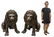 (2) NEAR LIFE-SIZE PATINATED BRONZE SEATED LIONS - 2
