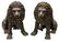 (2) NEAR LIFE-SIZE PATINATED BRONZE SEATED LIONS - 3