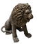 (2) NEAR LIFE-SIZE PATINATED BRONZE SEATED LIONS - 5