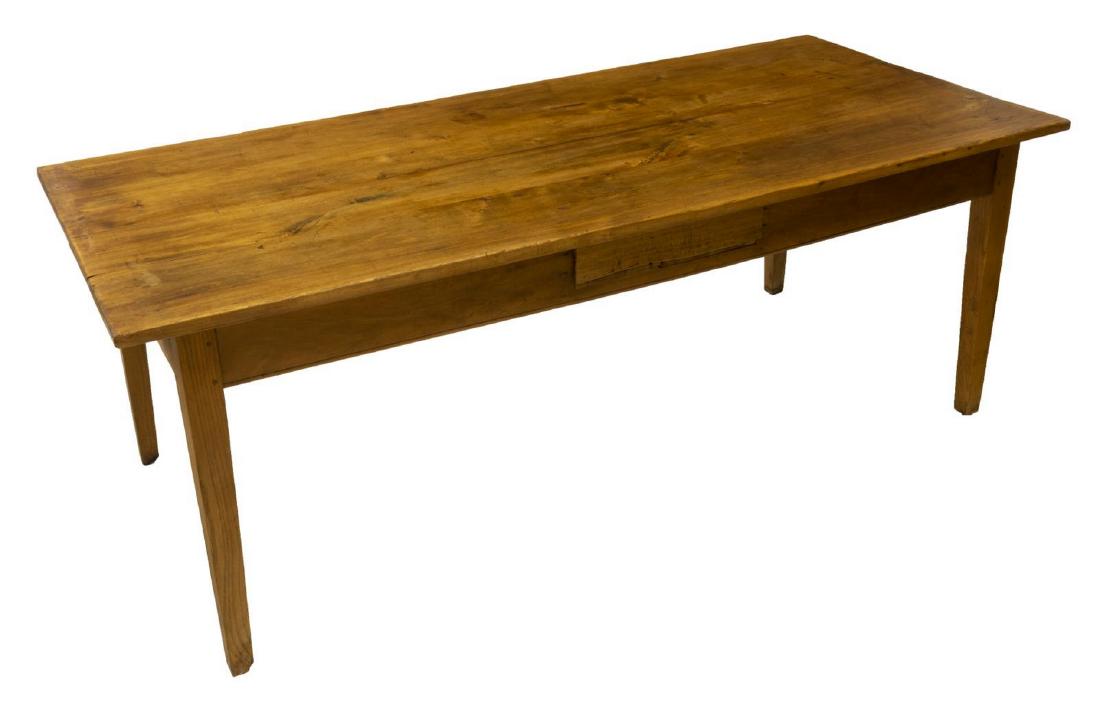 FRENCH POPLAR WOOD FARM HOUSE TABLE, 19TH C. (1 of 3)