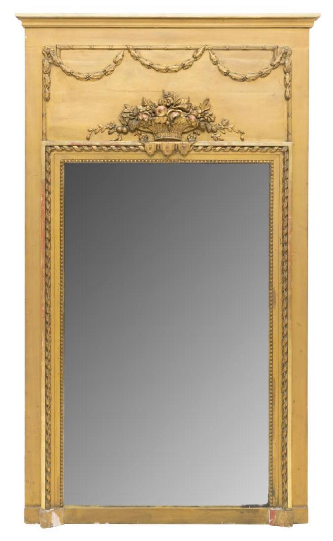 FRENCH GILTWOOD TRUMEAU WALL MIRROR (1 of 4)
