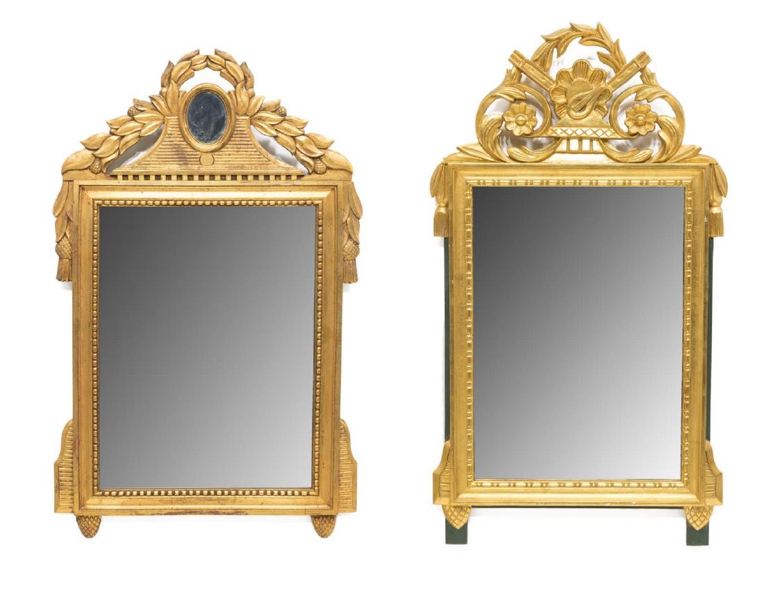 (2) FRENCH CARVED PAINTED WALL MIRRORS (1 of 3)