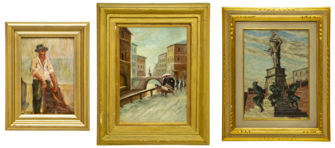 (3) FRAMED OIL PAINTINGS ON PANEL, SIGNED (1 of 9)