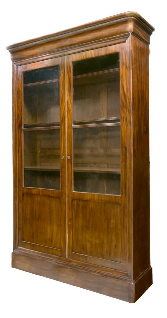 FRENCH LOUIS PHILLIPE MAHOGANY BOOKCASE, 19THC. (1 of 2)