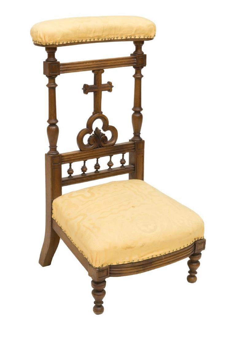 FRENCH WALNUT PRAYER CHAIR (1 of 3)