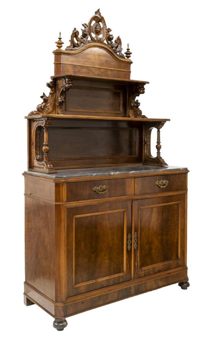 ITALIAN GRIFFIN CARVED WALNUT SIDEBOARD SERVER (1 of 3)