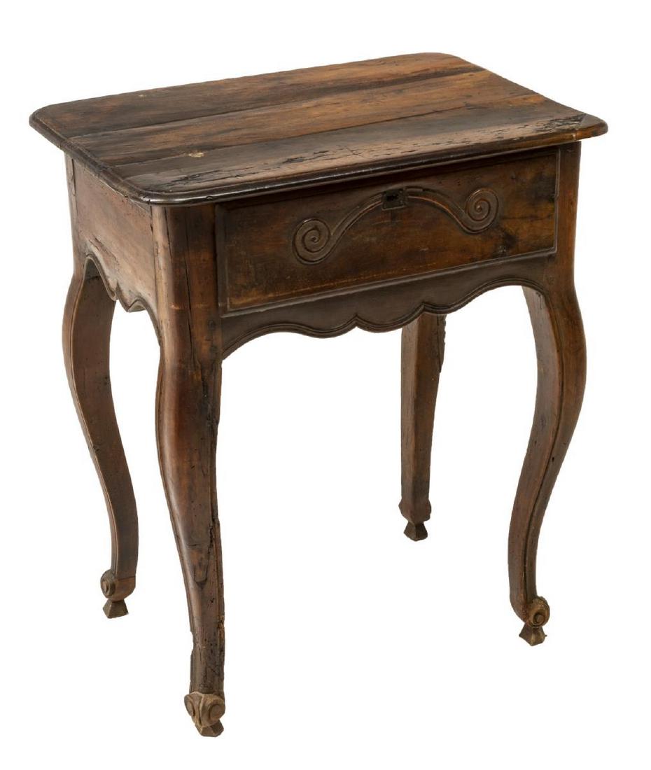 LOUIS XV STYLE WALNUT SIDE TABLE, LATE 18TH C (1 of 3)