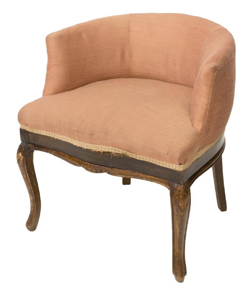 LOUIS XV STYLE UPHOLSTERED BOUDOIR CHAIR (1 of 3)