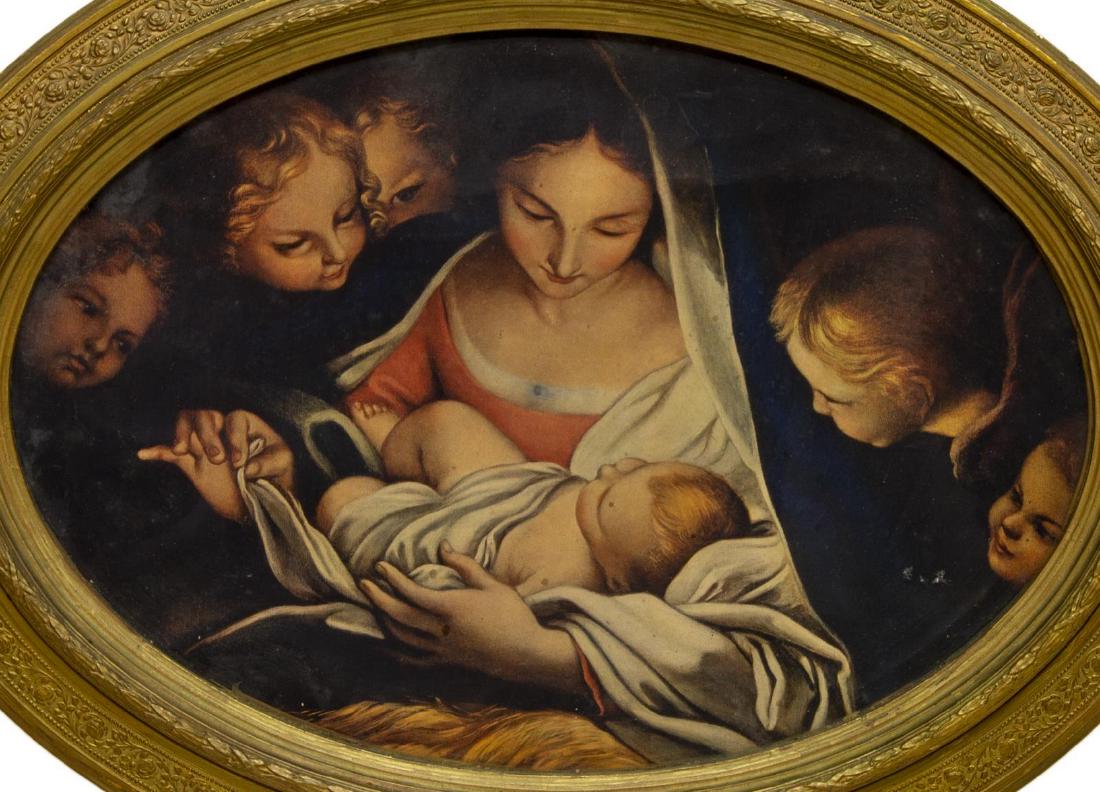 FRAMED RELIGIOUS PRINT, MADONNA & CHILD (1 of 4)