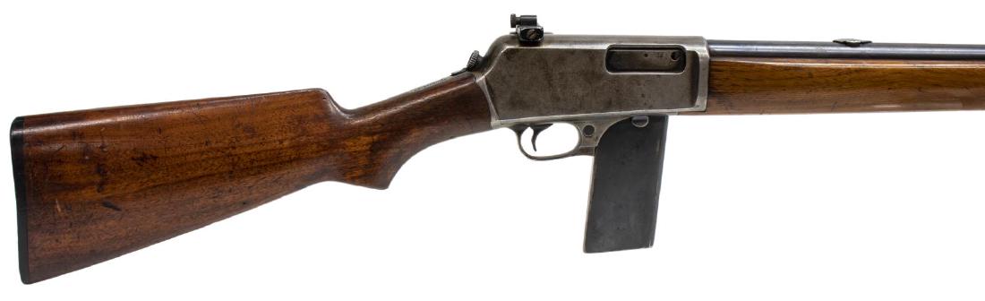 WINCHESTER MODEL 1905 RIFLE, .35 CALIBER: Winchester Model 1905 S.L. take down rifle, .35 caliber, semi-automatic detachable 10 round magazine, 22" barrel, later Williams adjustable peep sight, walnut stock, SN 26XXX *REQUIRES FFL TRANSFER* S