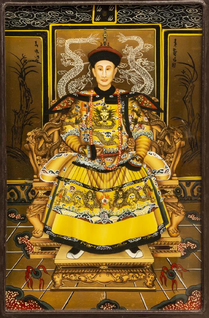 FINE CHINESE ANCESTOR REVERSE PAINTING ON GLASS (1 of 6)