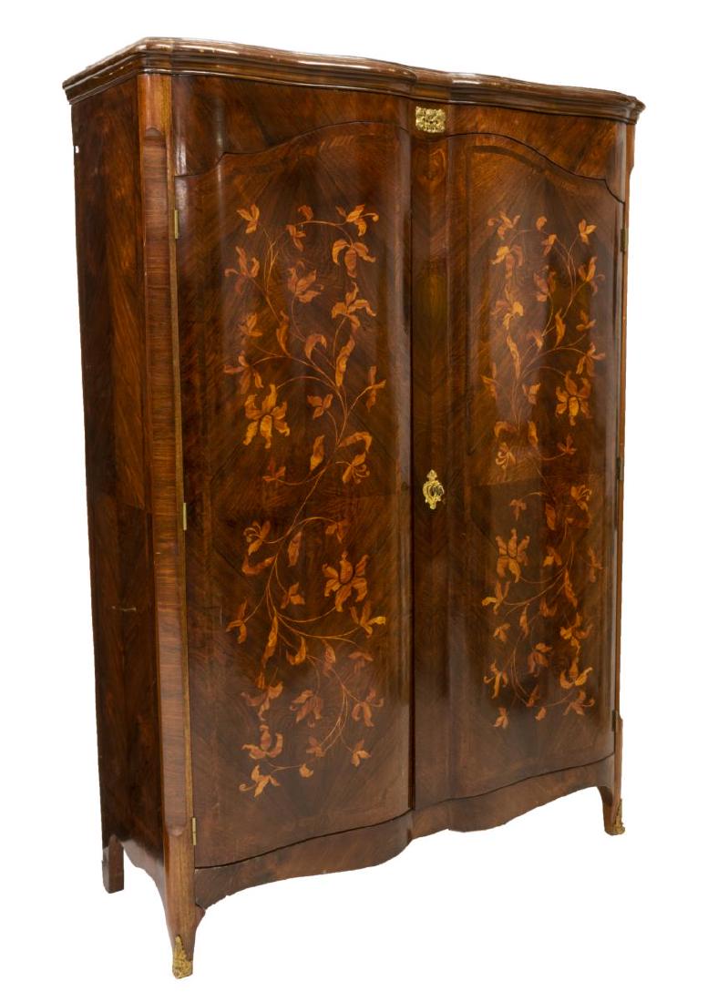 FRENCH ROSEWOOD FLORAL MARQUETRY ARMOIRE (1 of 5)