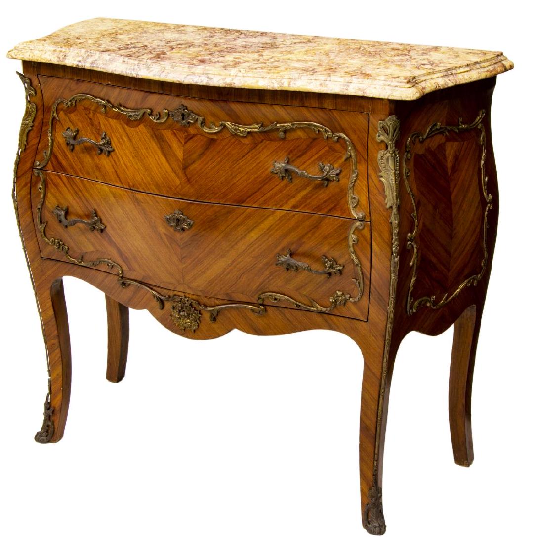 FRENCH LOUIS XV STYLE MARBLE TOP COMMODE (1 of 5)