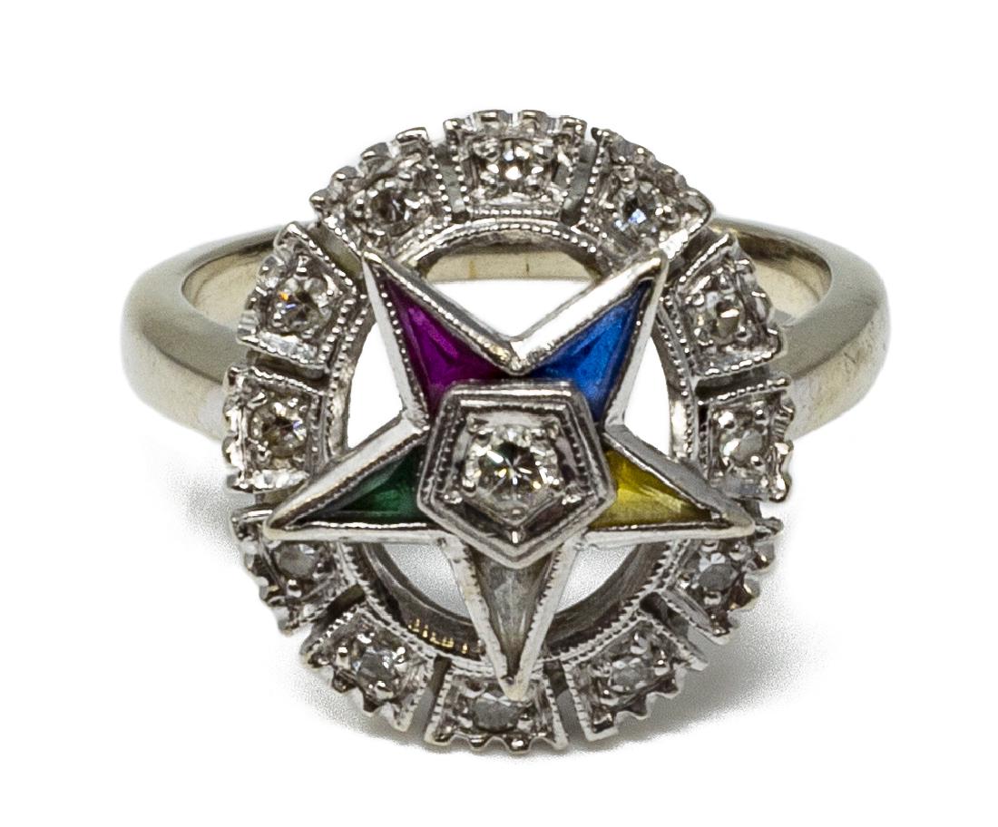 ESTATE 14KT GOLD, DIAMOND & COLORED GEMSTONE RING (1 of 5)