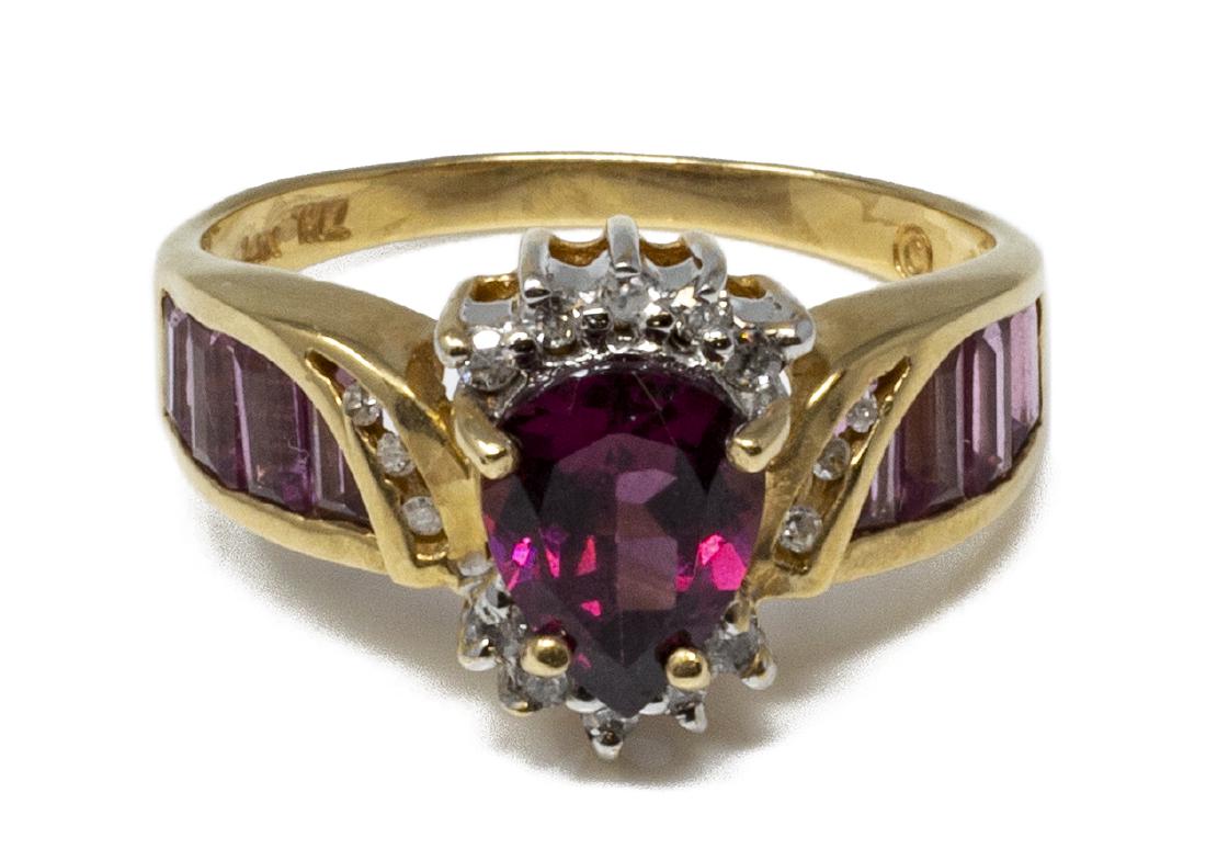 ESTATE 14KT GOLD, DIAMOND & GEMSTONE RING (1 of 6)