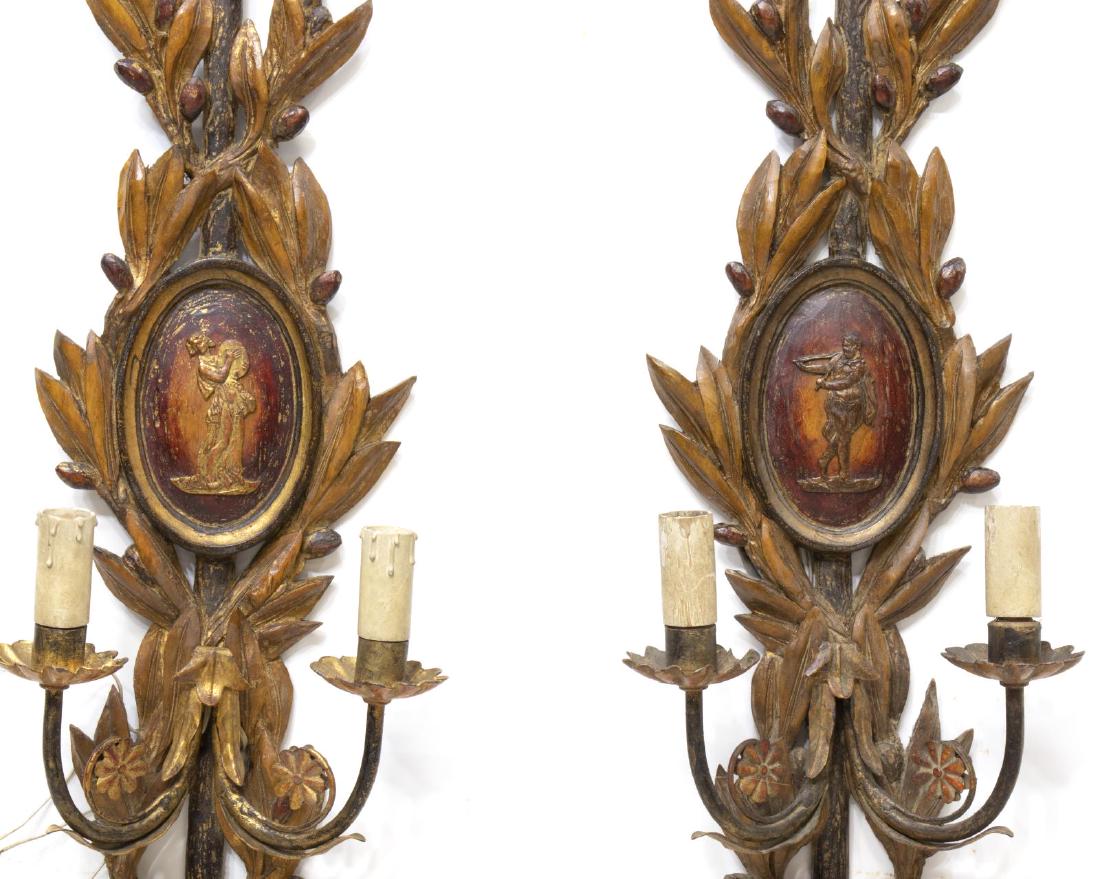 (2) ITALIAN LOUIS XVI STYLE PARCEL GILT SCONCES (1 of 2)