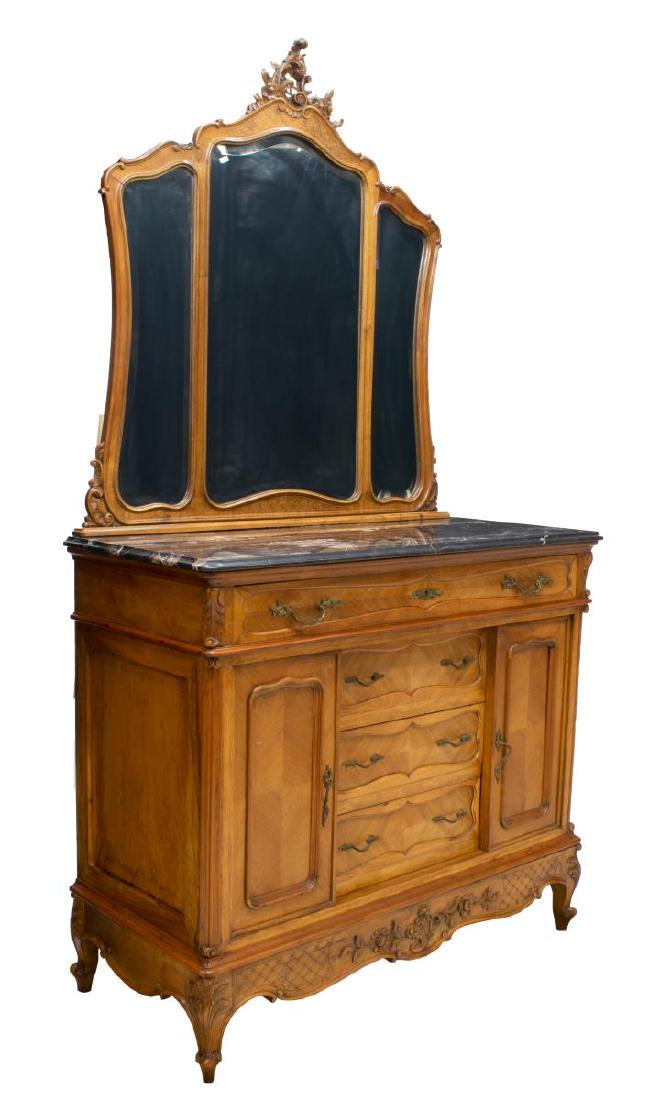 ITALIAN LOUIS XV STYLE MIRRORED WALNUT COMMODE (1 of 4)