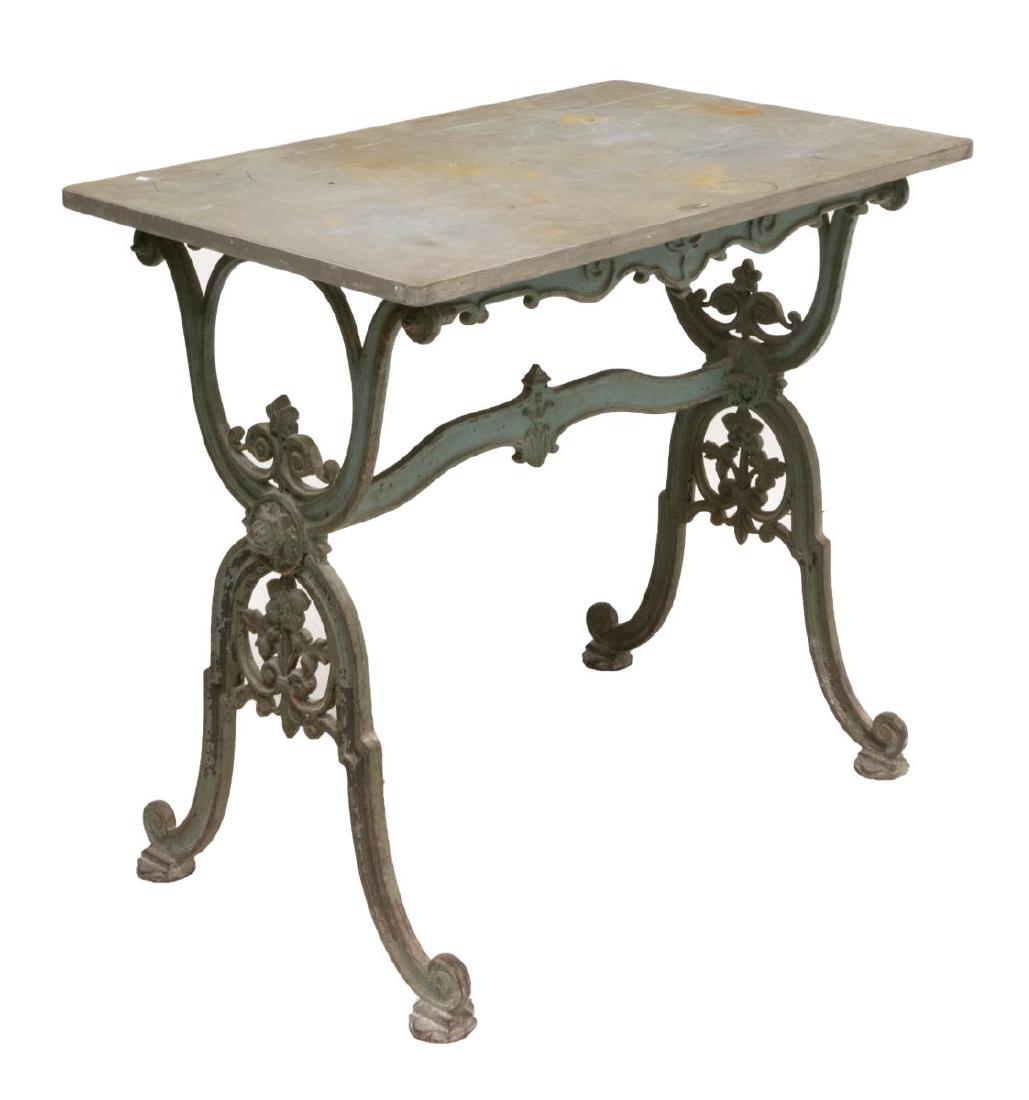 FRENCH PARISIAN STONE-TOP CAST IRON BISTRO TABLE (1 of 4)