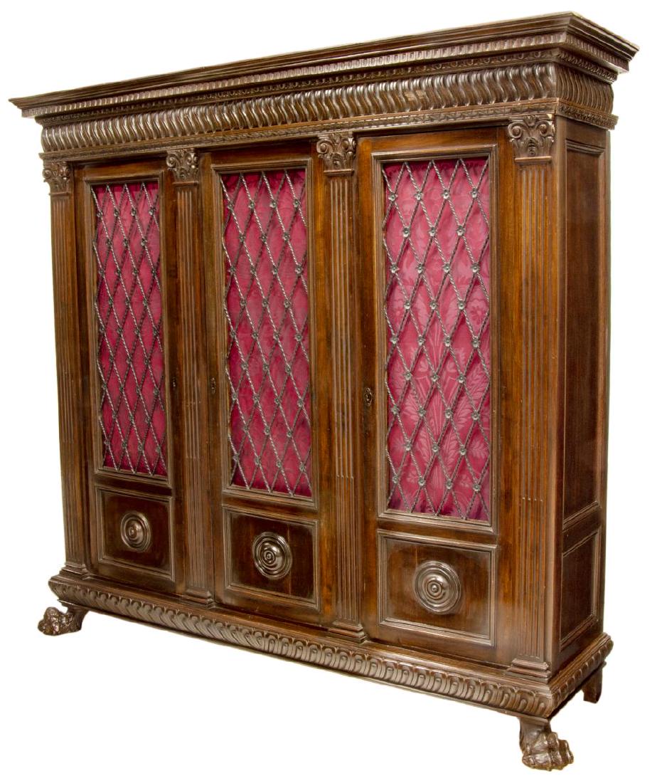 ITALIAN RENAISSANCE REVIVAL WALNUT & IRON BOOKCASE (1 of 4)