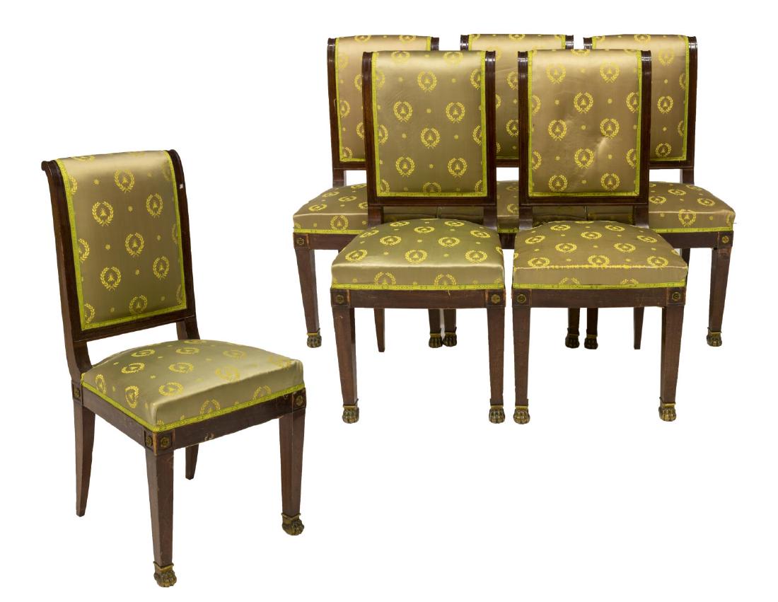 (6) FRENCH EMPIRE STYLE MAHOGANY DINING CHAIRS (1 of 3)