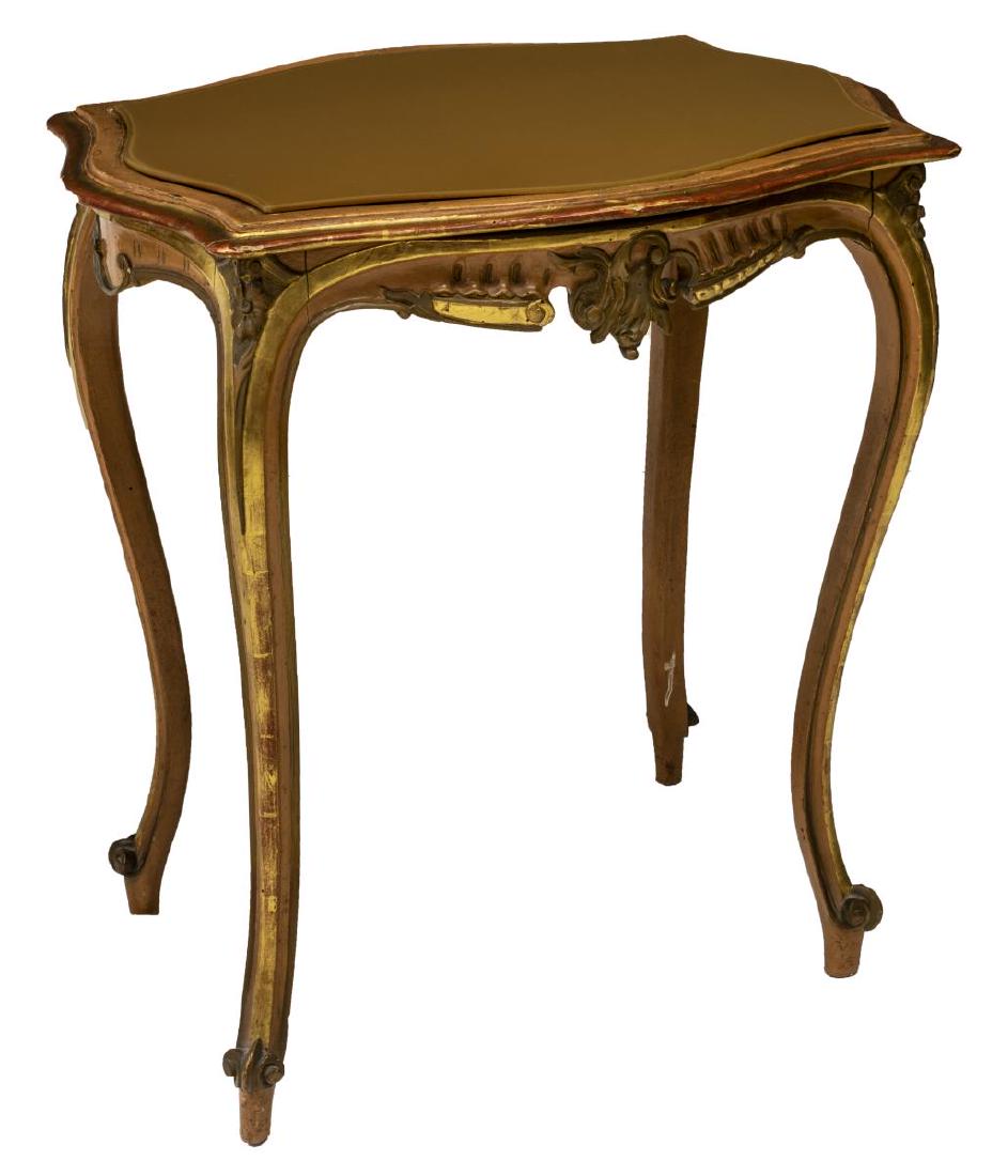 LOUIS XV STYLE PARCEL GILT ROCAILLE PARLOR TABLE (1 of 2)