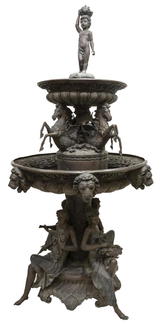 MONUMENTAL PATINATED BRONZE FIGURAL FOUNTAIN (1 of 6)