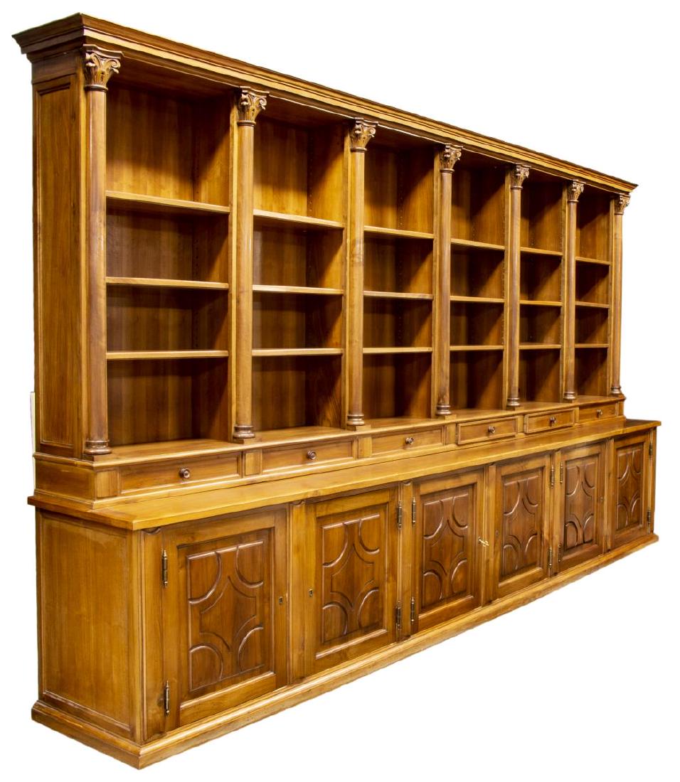 MONUMENTAL TUSCAN STEPBACK BOOKCASE, 93"H, 161"W (1 of 6)