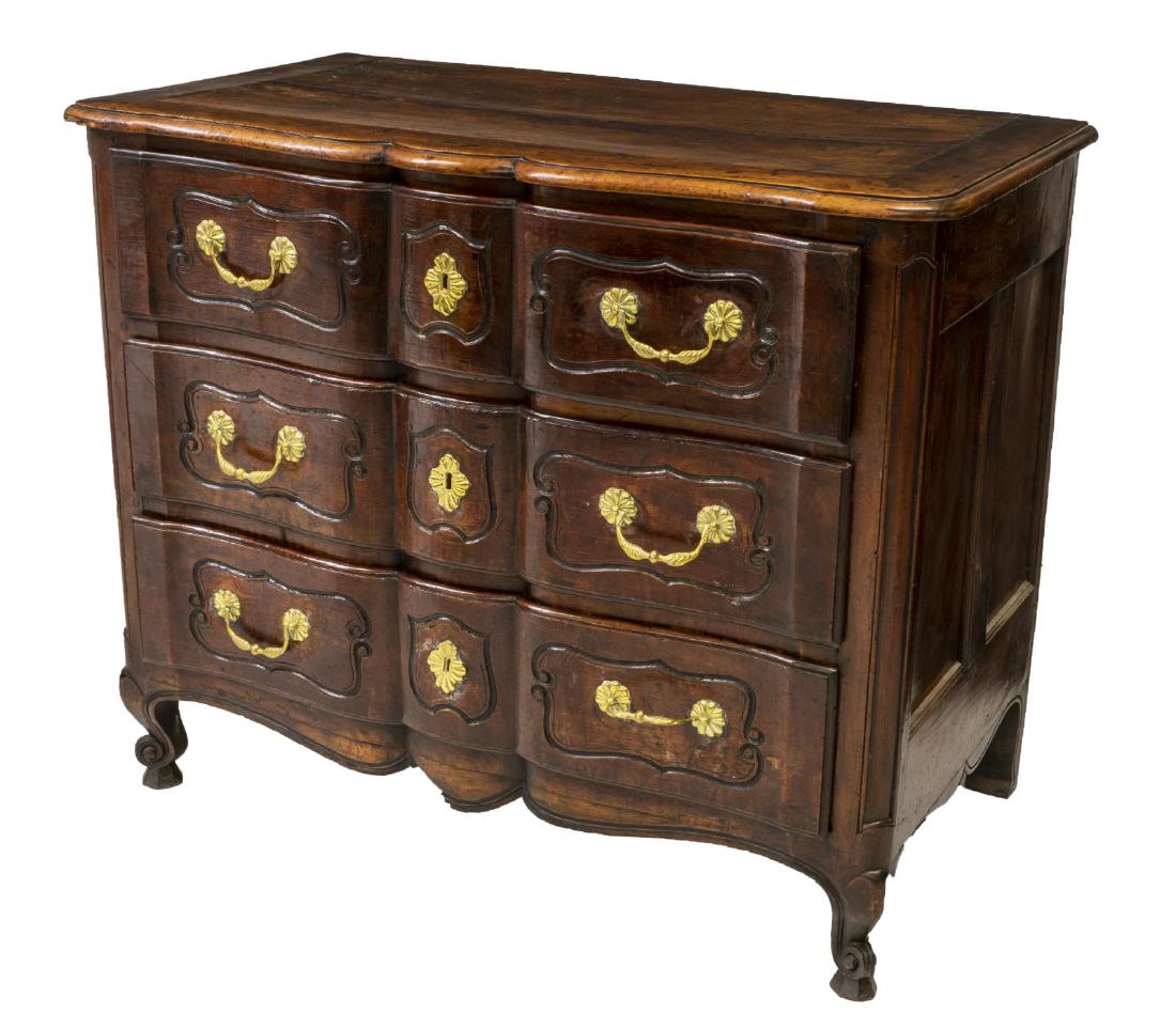 FRENCH LOUIS XV PERIOD ARBALETE COMMODE, 18TH C. (1 of 5)