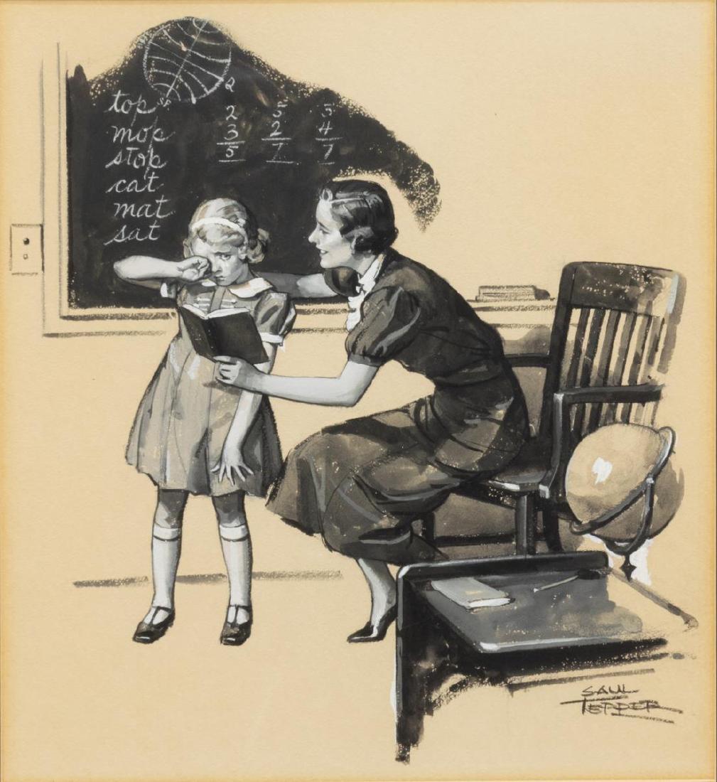 SAUL TEPPER (D.1987) ILLUSTRATION ART PAINTING (1 of 4)