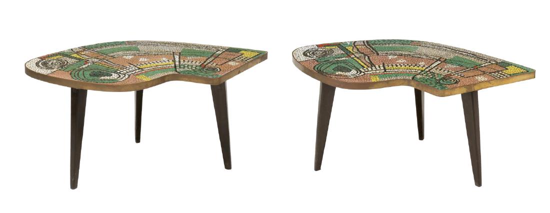 (2) MID-CENTURY MODERN MOSAIC TOP MODULAR TABLES (1 of 3)