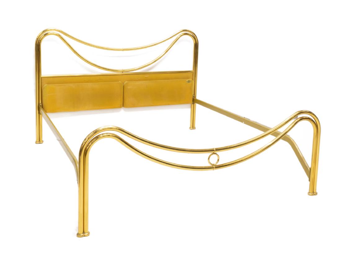VINTAGE ITALIAN MODERN BRASS BED, SIGNED (1 of 3)