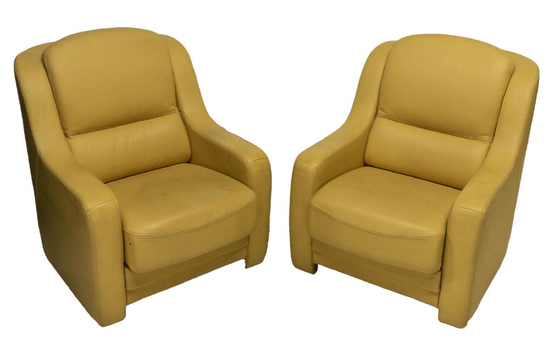 (PR) FRENCH MODERN LEATHER CLUB ARMCHAIRS (1 of 3)